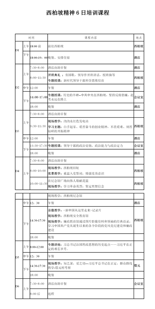西柏坡精神6日培训课程